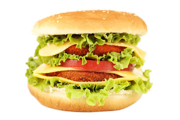 Big burger isolated on white