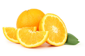 Naklejka na ściany i meble Orange fruit isolated on white