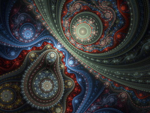 Colorful lacy pattern, digital artwork