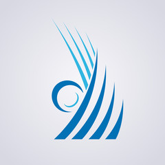 Abstract icon blue power