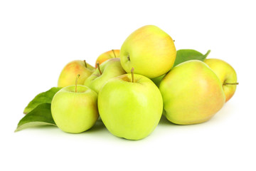 Green apples isolated on white
