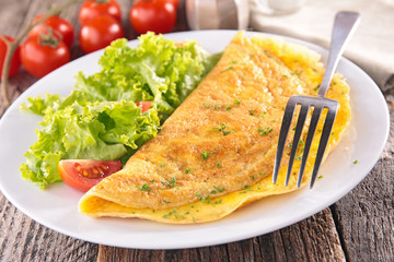 omelet and salad