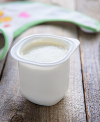 Child`s food: fresh yoghurt