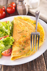 omelet and salad