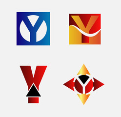 Collection of Letter Y logo symbol design template elements
