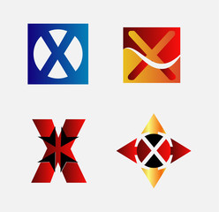 Letter X logo symbol template elements
