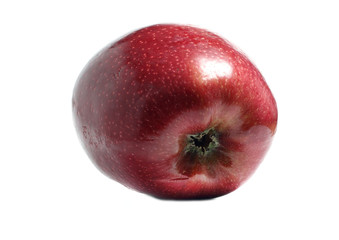 one big red apple isolated on a white background