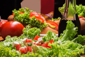 fresh vegetable salad,close-up