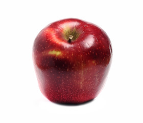 one big red apple isolated on a white background