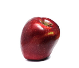 one big red apple isolated on a white background