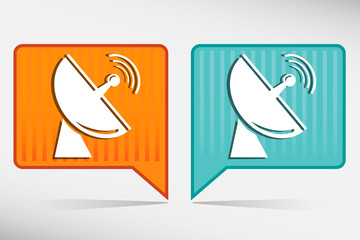 Radio radar transmitting signal - orange and blue pointer