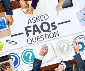 Frequently Asked Questions FAQ Problems Concept