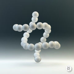 Vector illustration of dna structure in 3d.