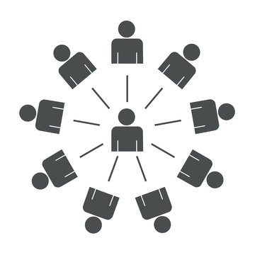 Icono aislado red social gris