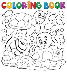 Coloring book with sea animals 5