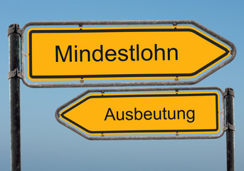 Strassenschild 39 - Mindestlohn