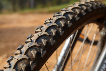Detail of a Mountain Bike Tire,Selective focus