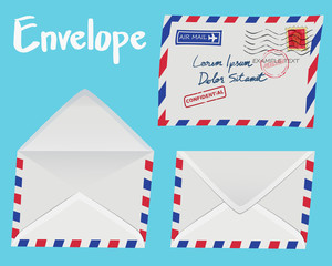 Set of white envelope
