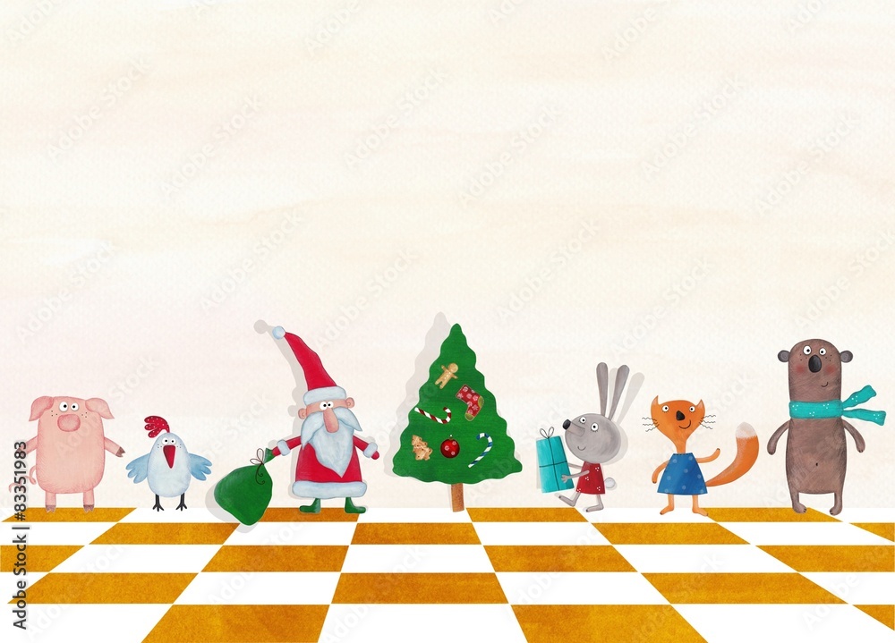 Wall mural Christmas card