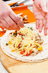 chef making tortilla