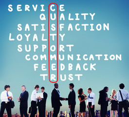 Customer Target Market Puzzle Crossword Concept