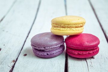 french macaroons with filter effect retro vintage style