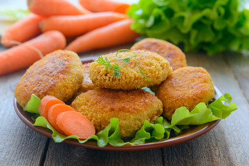 Dietetic carrots cutlets