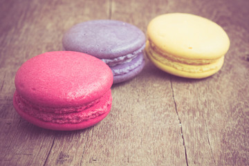 french macaroons with filter effect retro vintage style
