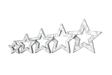 five stars silver isolated white