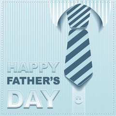 Striped tie background shirt. Template greeting card Fathers Day