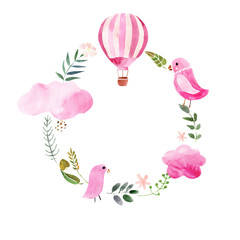 wreath of painted watercolor