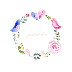 wreath of painted watercolor