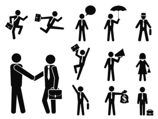 businessman pictogram icons set