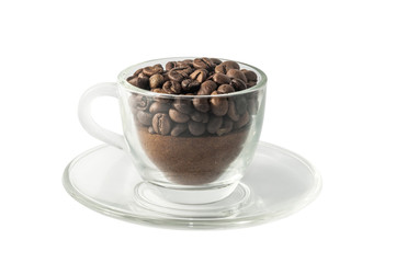 Coffe cup with beens