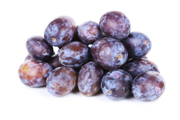 Fresh plums isolated on white