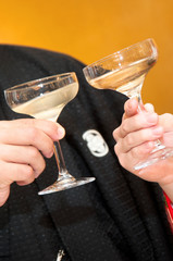 素敵な乾杯グラスのベストショット