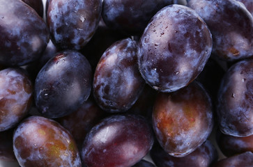 Fresh plums background