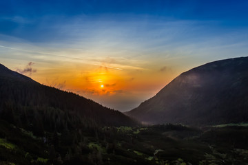 Sunrise in the Carpathian Mountains