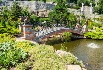 Decorative bridge in the park