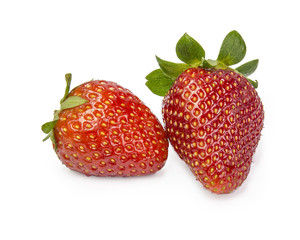strawberry, slice, cut, flower, leaf