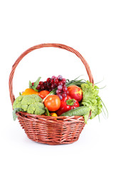 Fototapeta na wymiar Vegetable in basket isolated on white