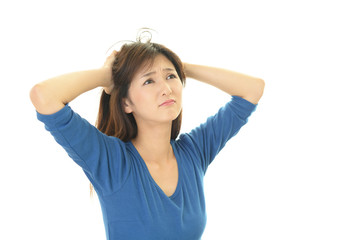 Fototapeta premium 憂鬱な表情の女性