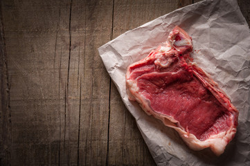 Piece of meat on paper