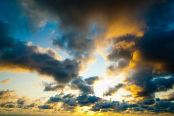 sky with clouds and sun