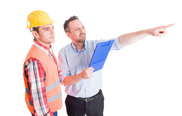 Constrution site inspector and builder or contractor