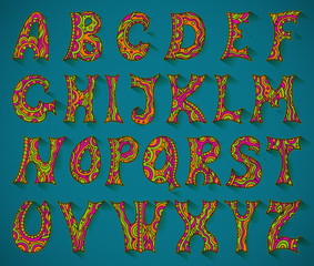 Fantasy hand drawn font.