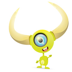 Green Cartoon cute monster