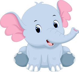 Obraz na płótnie Canvas Cute baby elephant cartoon