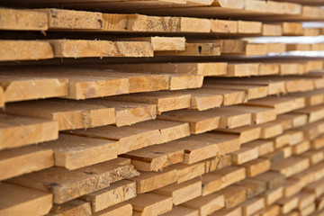 Wooden timber at a sawmill - 83360320