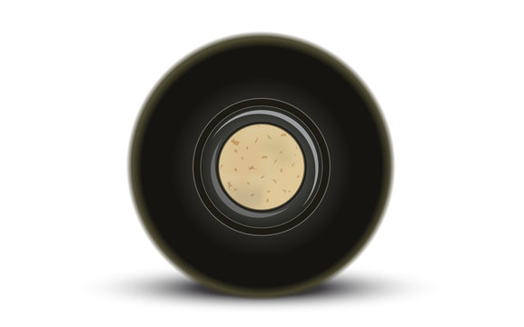 Bouteille de vin couch&eacute;e